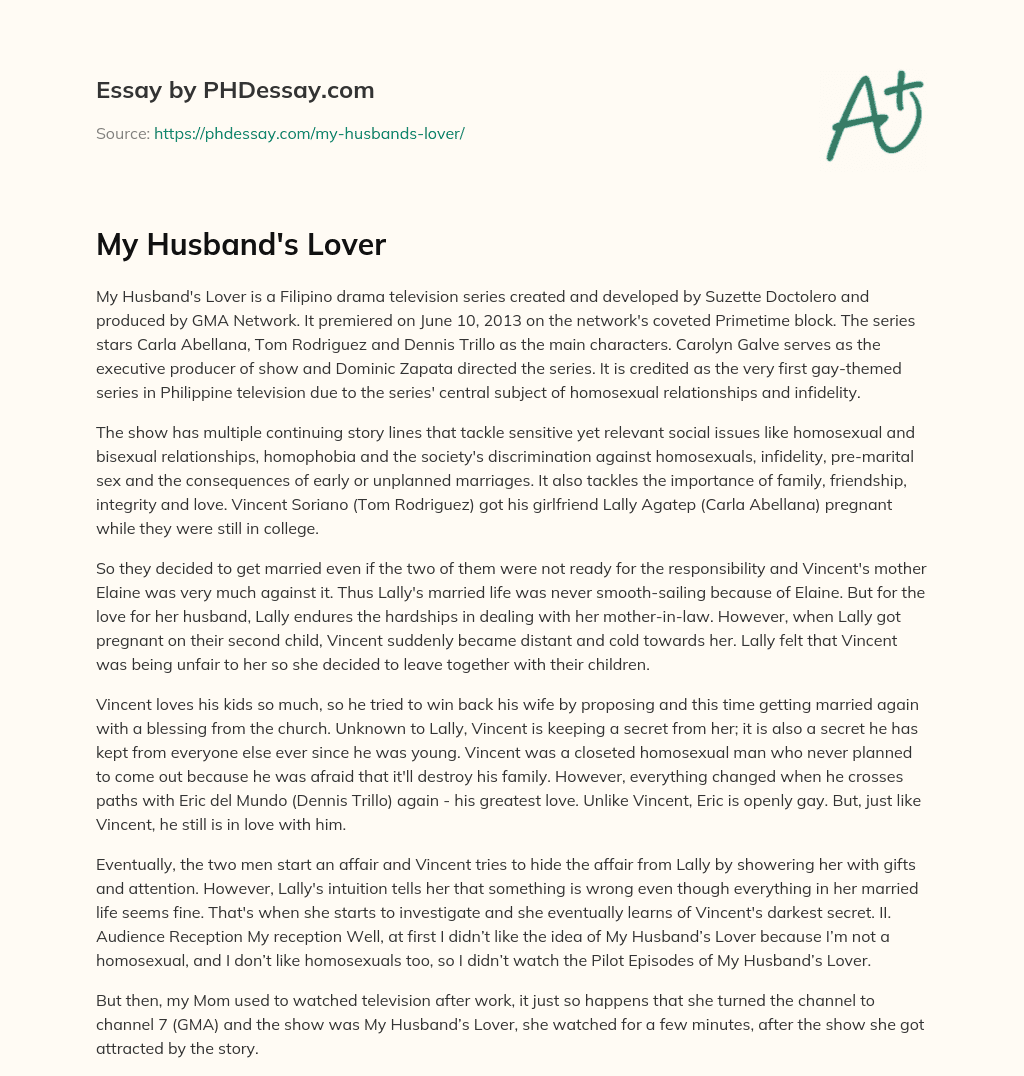 My Husband’s Lover essay