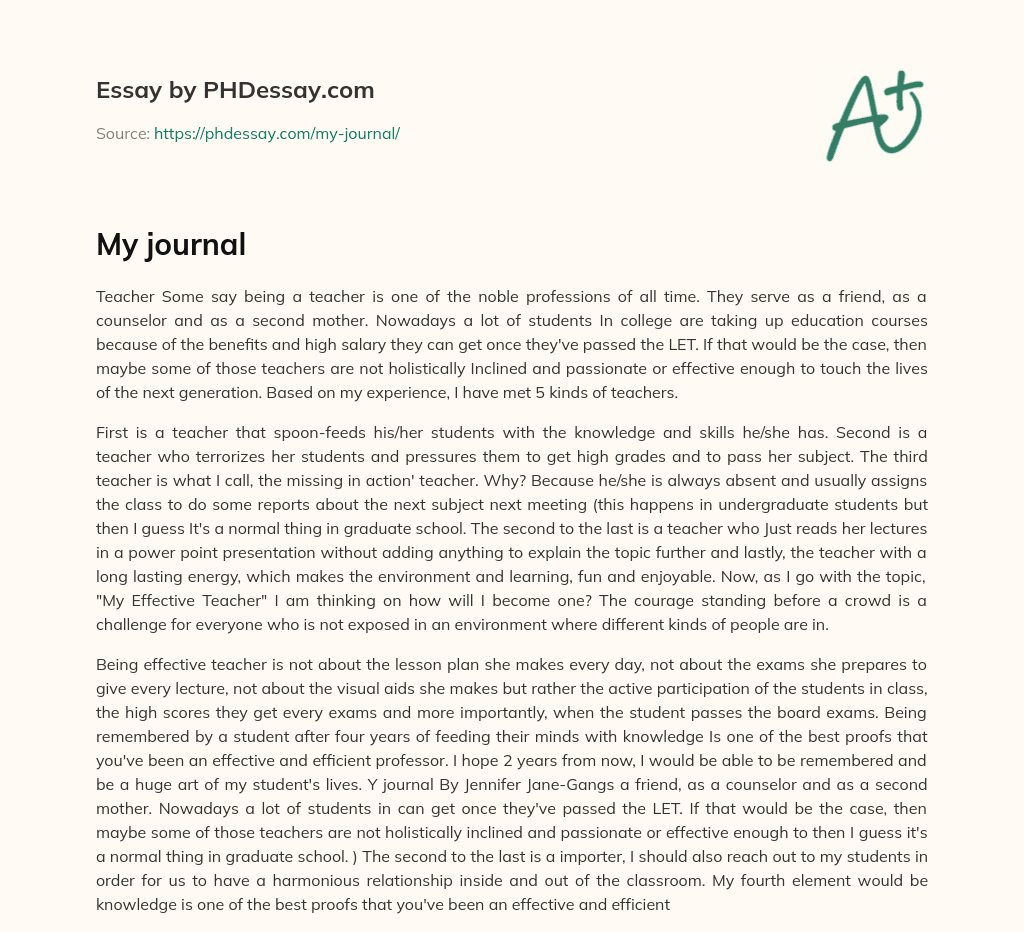 The Different Types of Teachers and Their Impact on Students essay