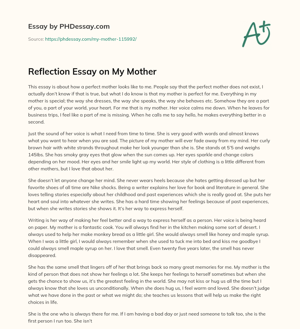 reflective essay about my mother