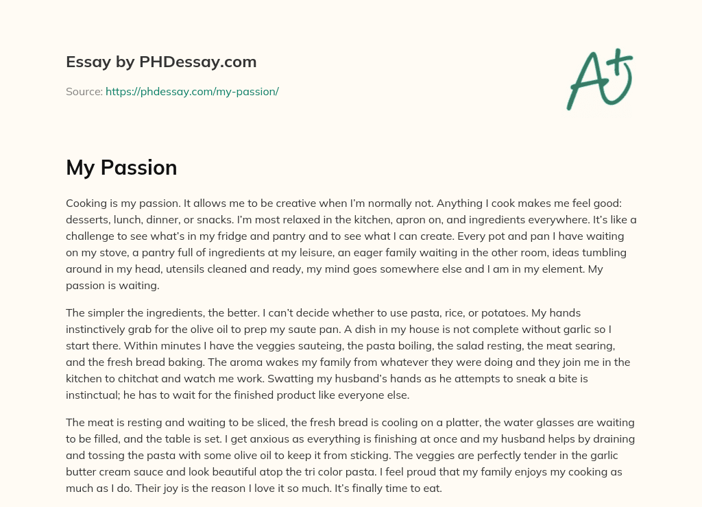 essay about your passion in life