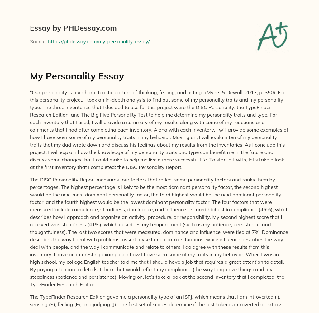 My Personality Essay essay