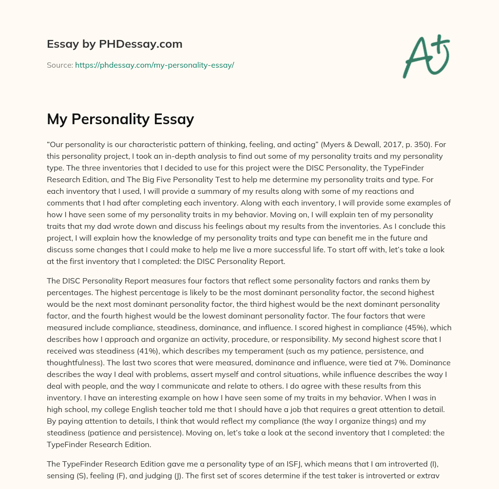 essay on my personality