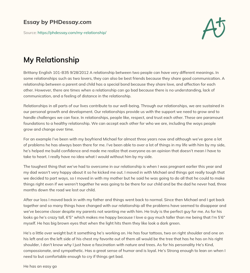 My Relationship essay