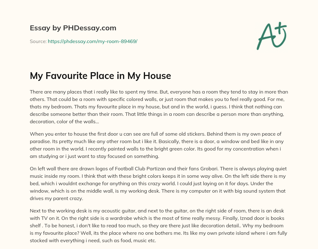 my favourite place in house essay