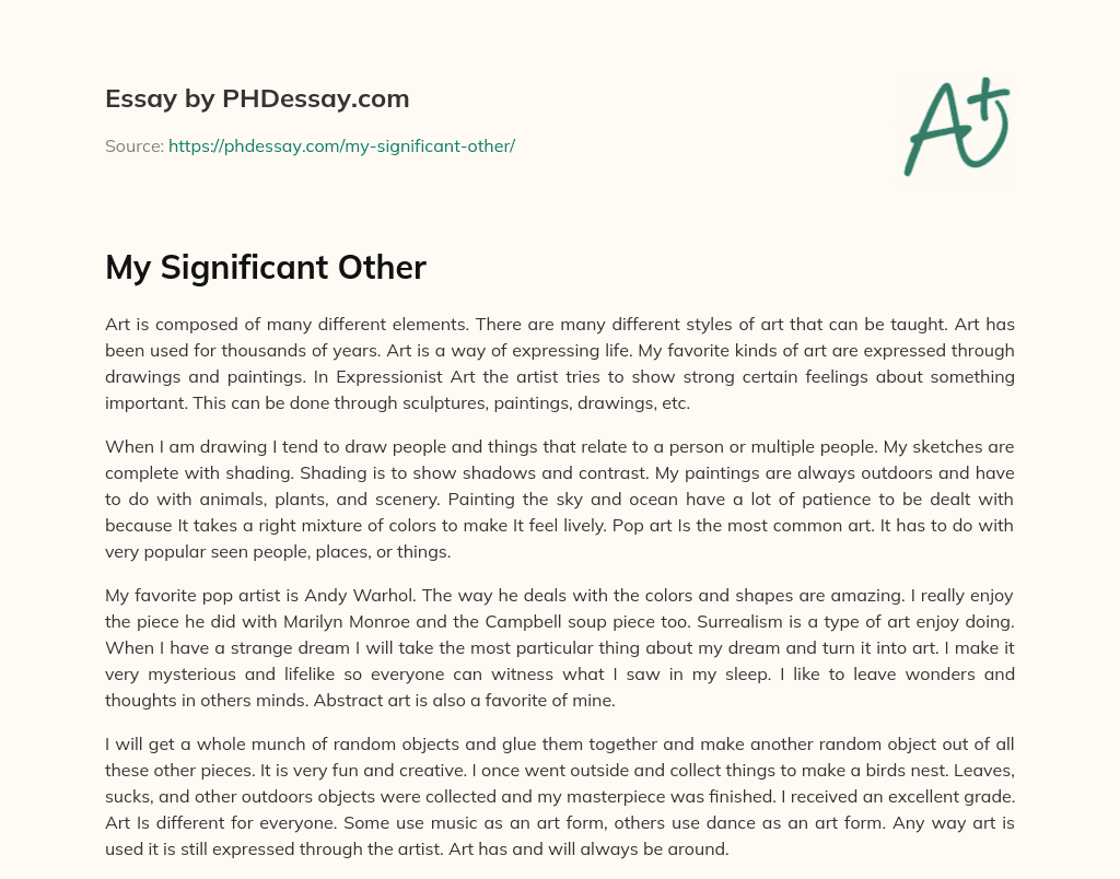 My Significant Other essay