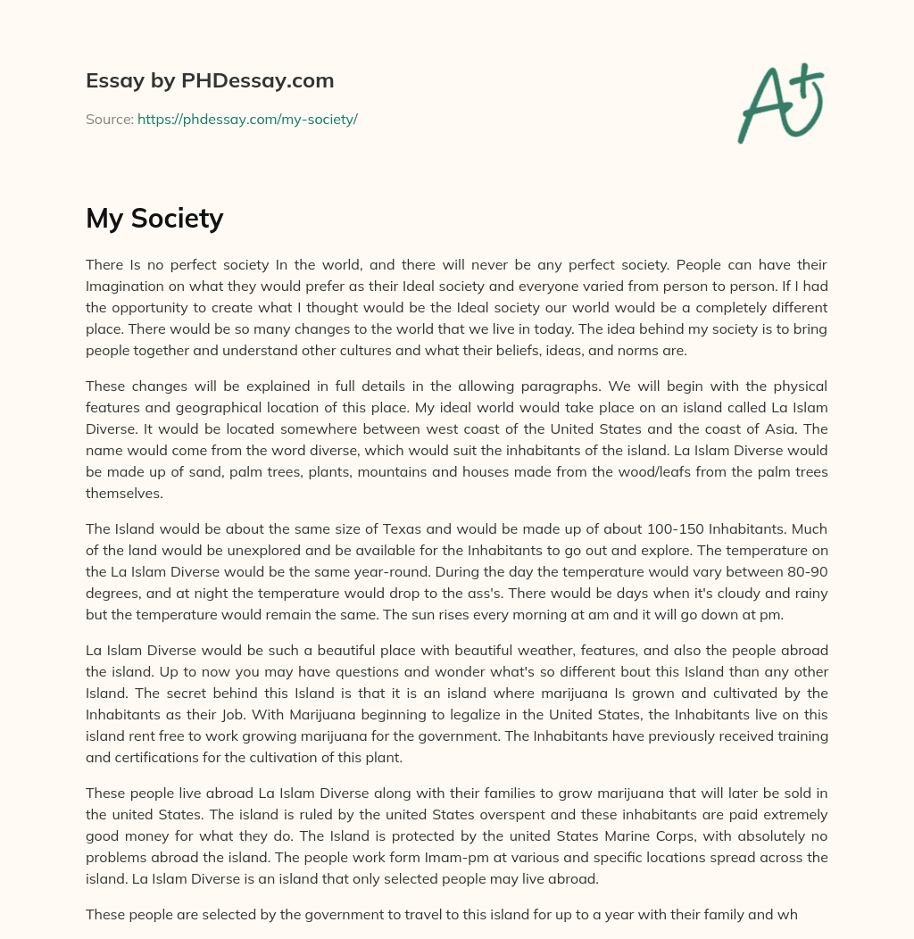 Creating an Ideal Society on La Islam Diverse essay