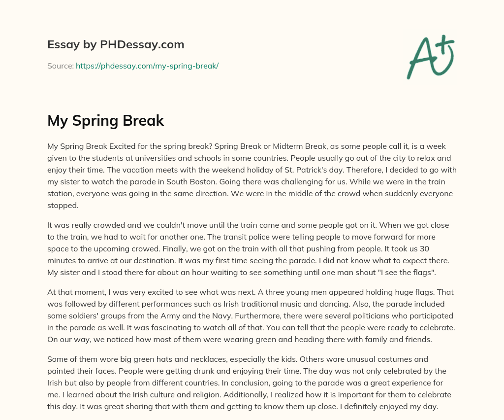 essay on spring break