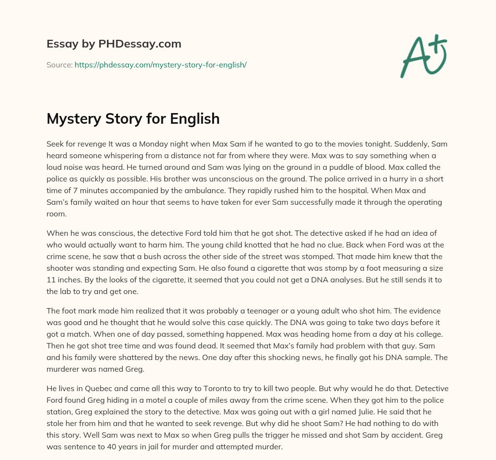 short story mystery essay