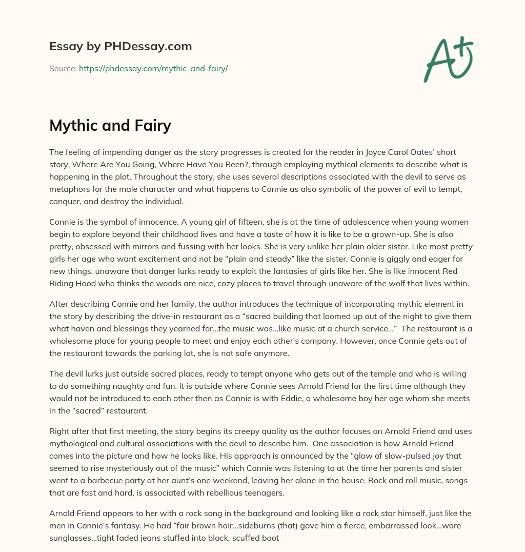 Mythic and Fairy essay