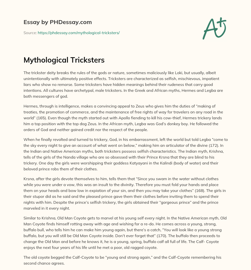 Mythological Tricksters essay