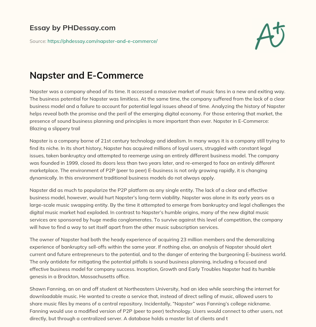 Napster and E-Commerce essay