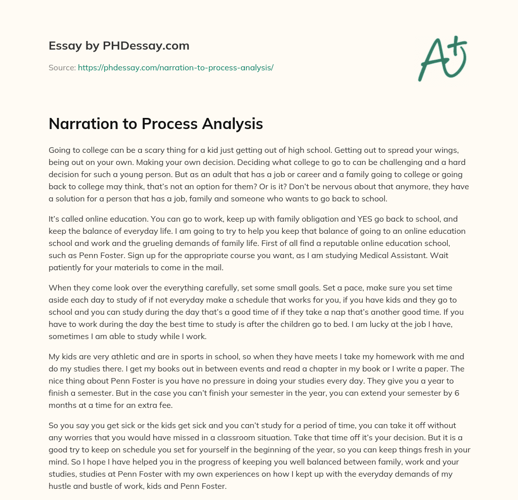 Narration to Process Analysis essay