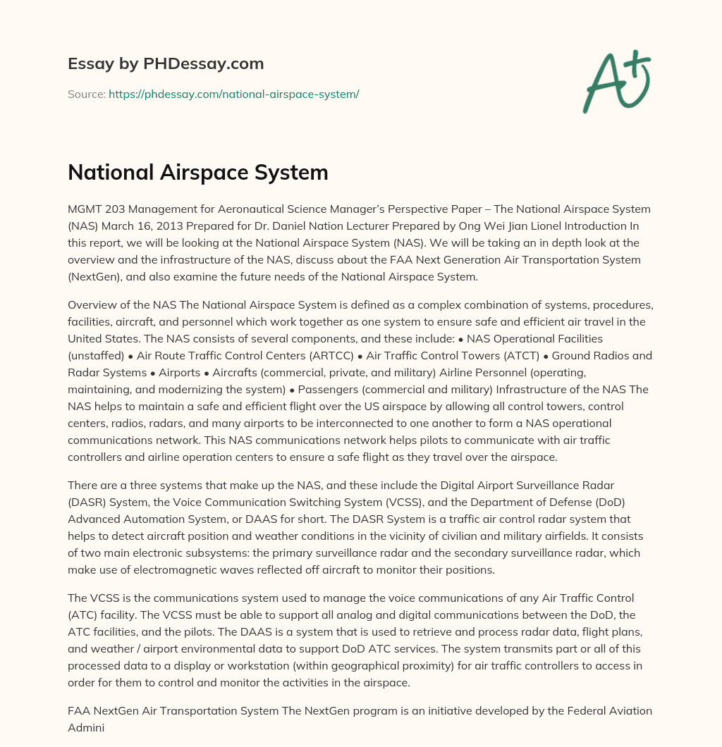 National Airspace System essay