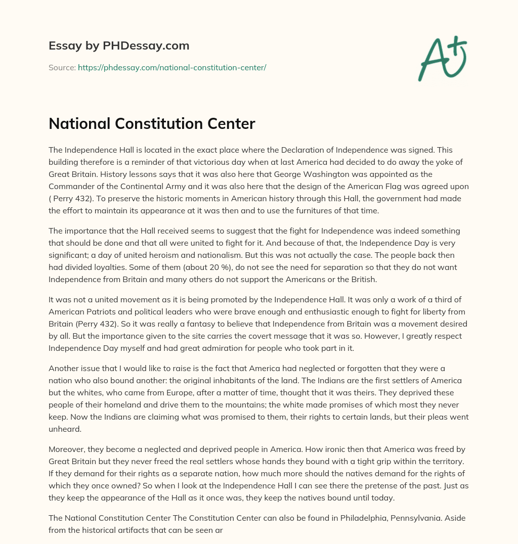 National Constitution Center essay