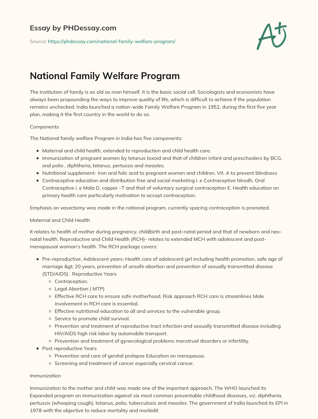 welfare club essay