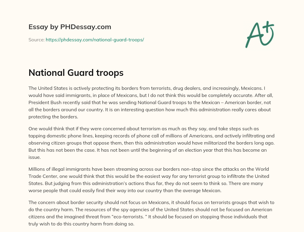 National Guard troops essay