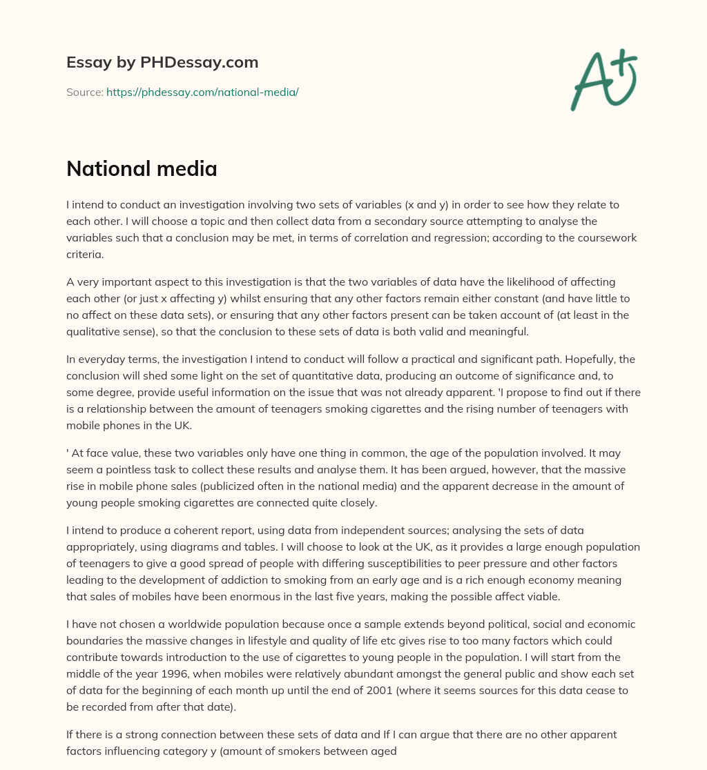 National media essay