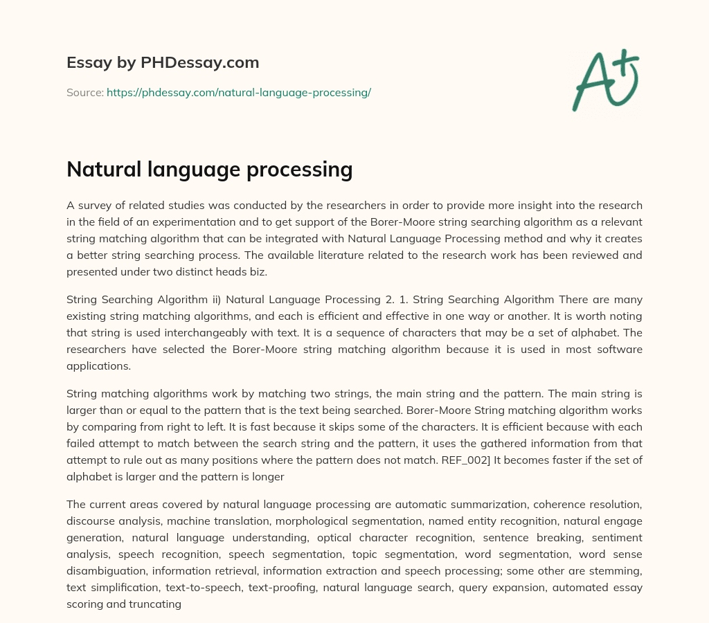 natural language processing essay pdf