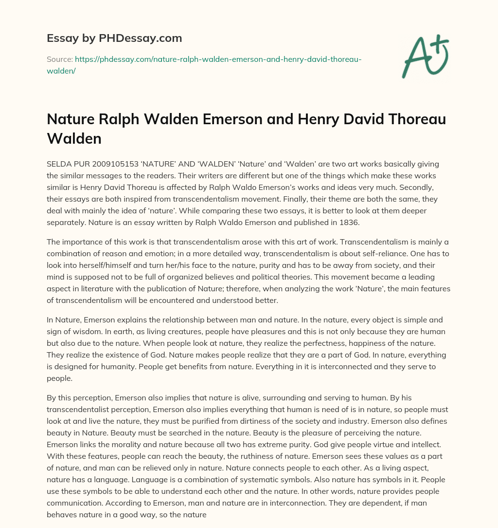 essay on thoreau walden