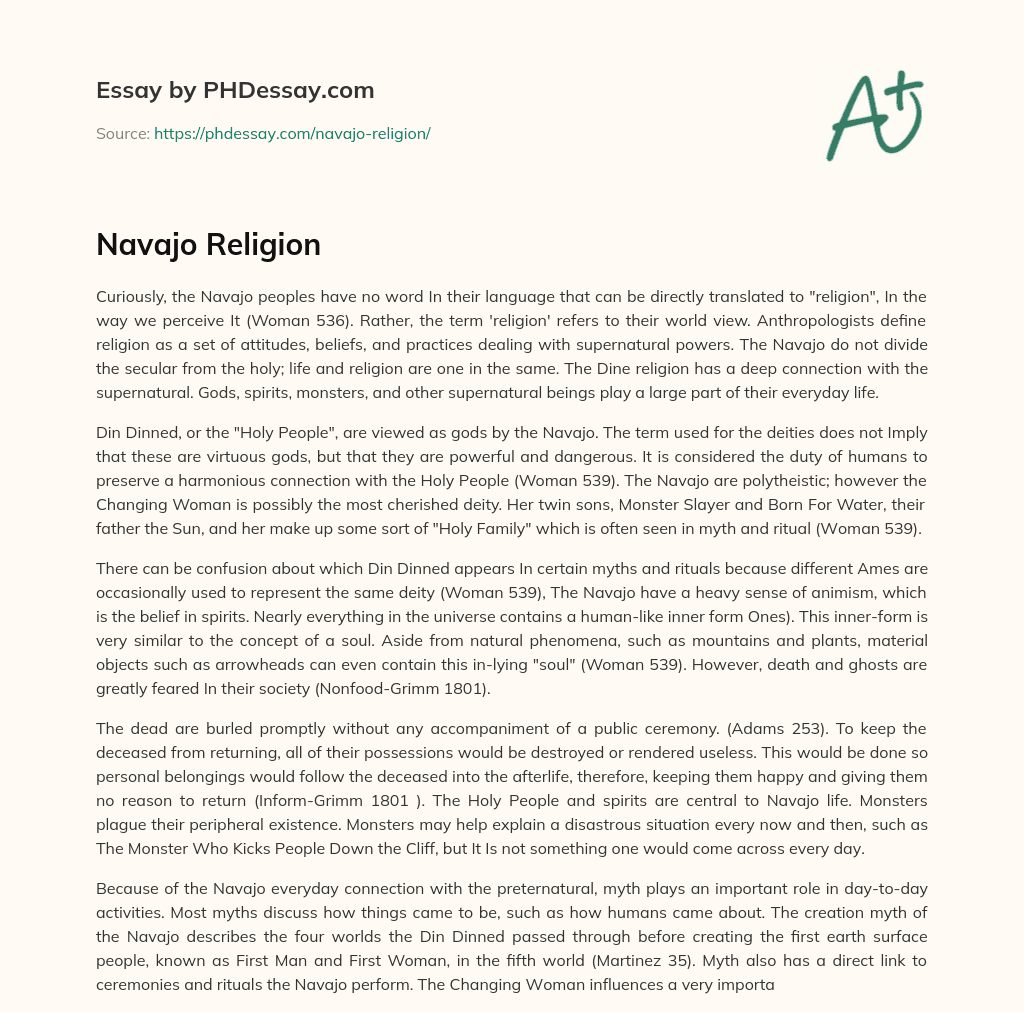 Navajo Religion essay