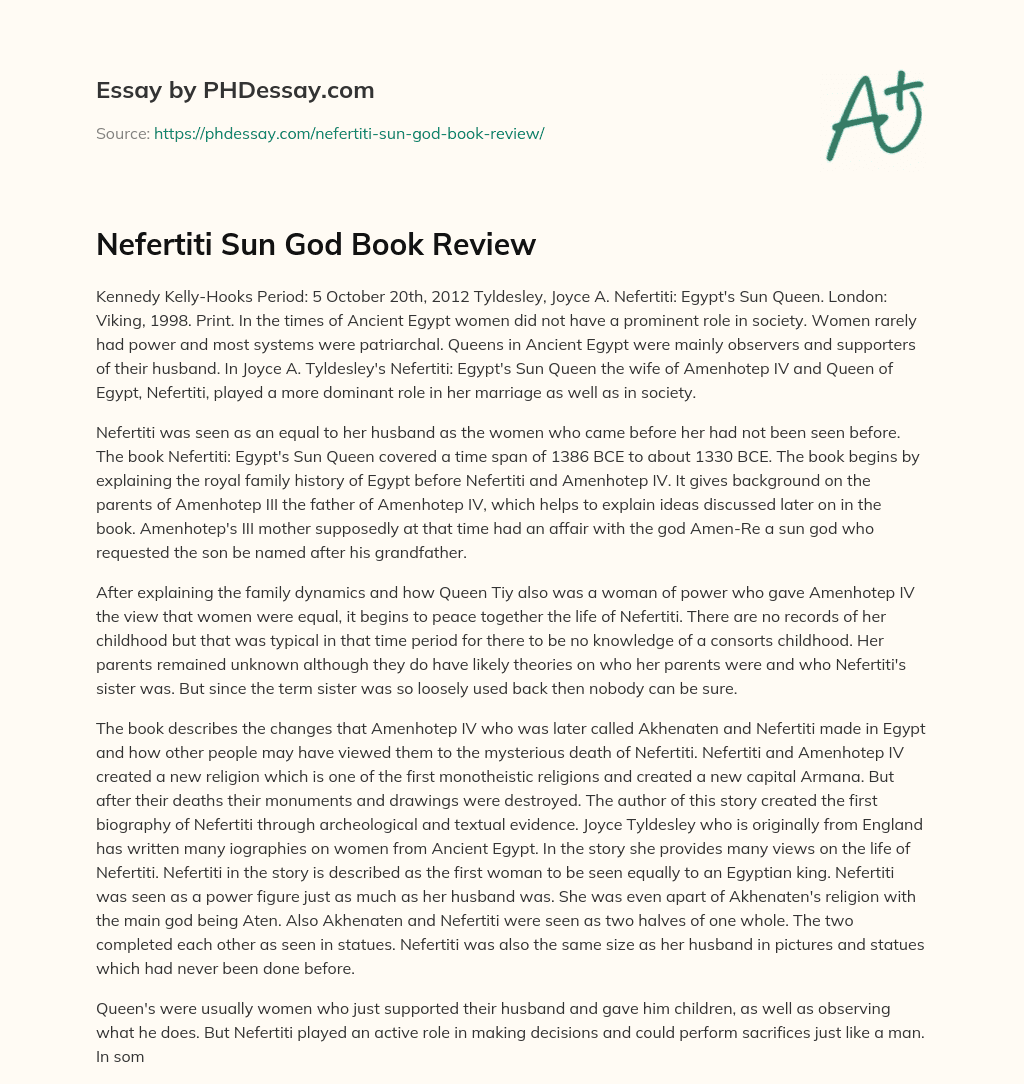 Nefertiti Sun God Book Review essay