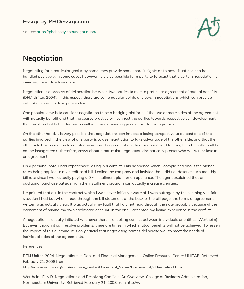 Negotiation: Balancing Mutual Benefits and Power Dynamics essay