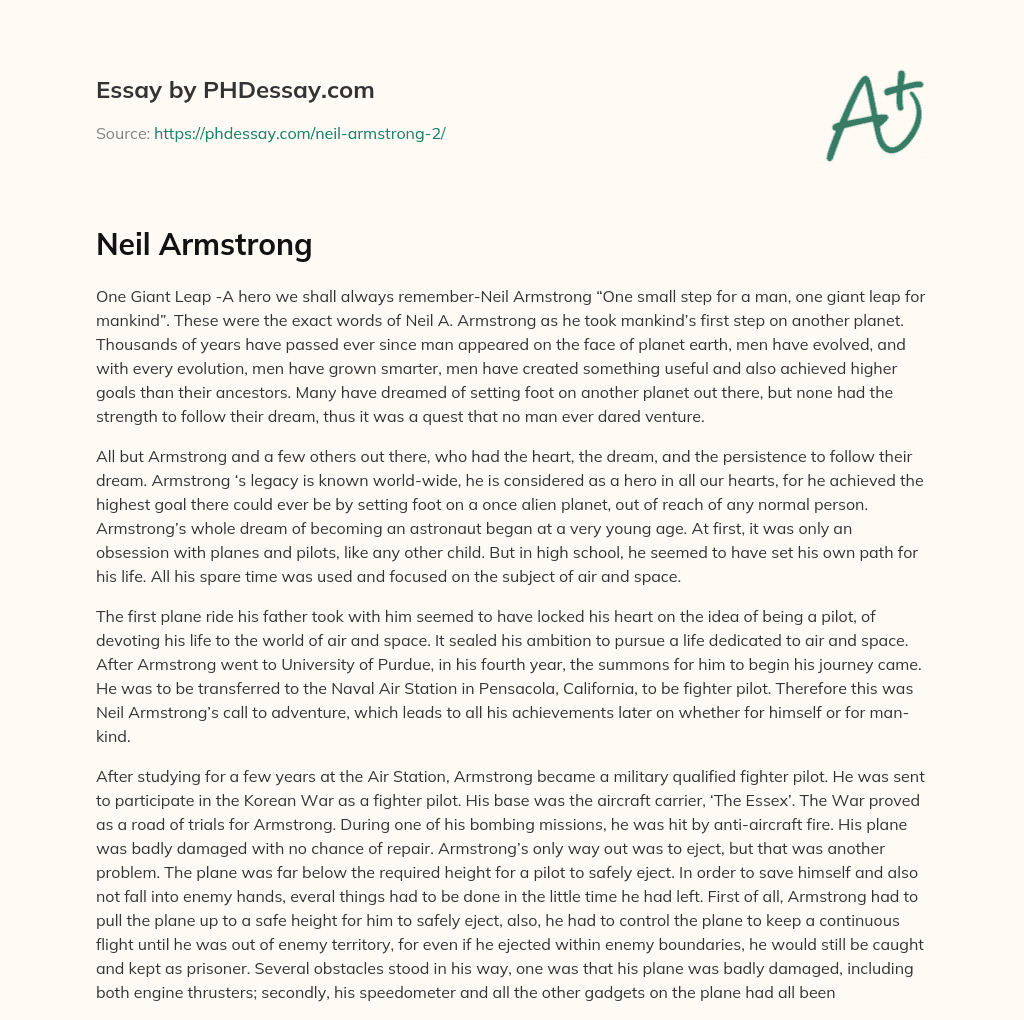 Neil Armstrong essay