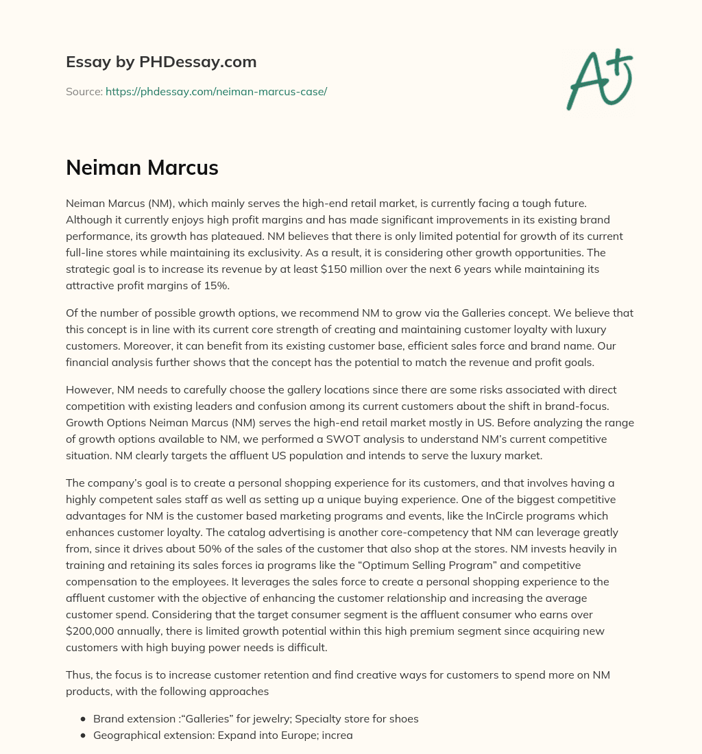 Neiman Marcus essay