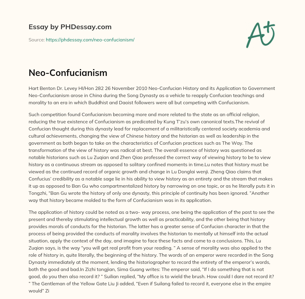 Neo-Confucianism essay