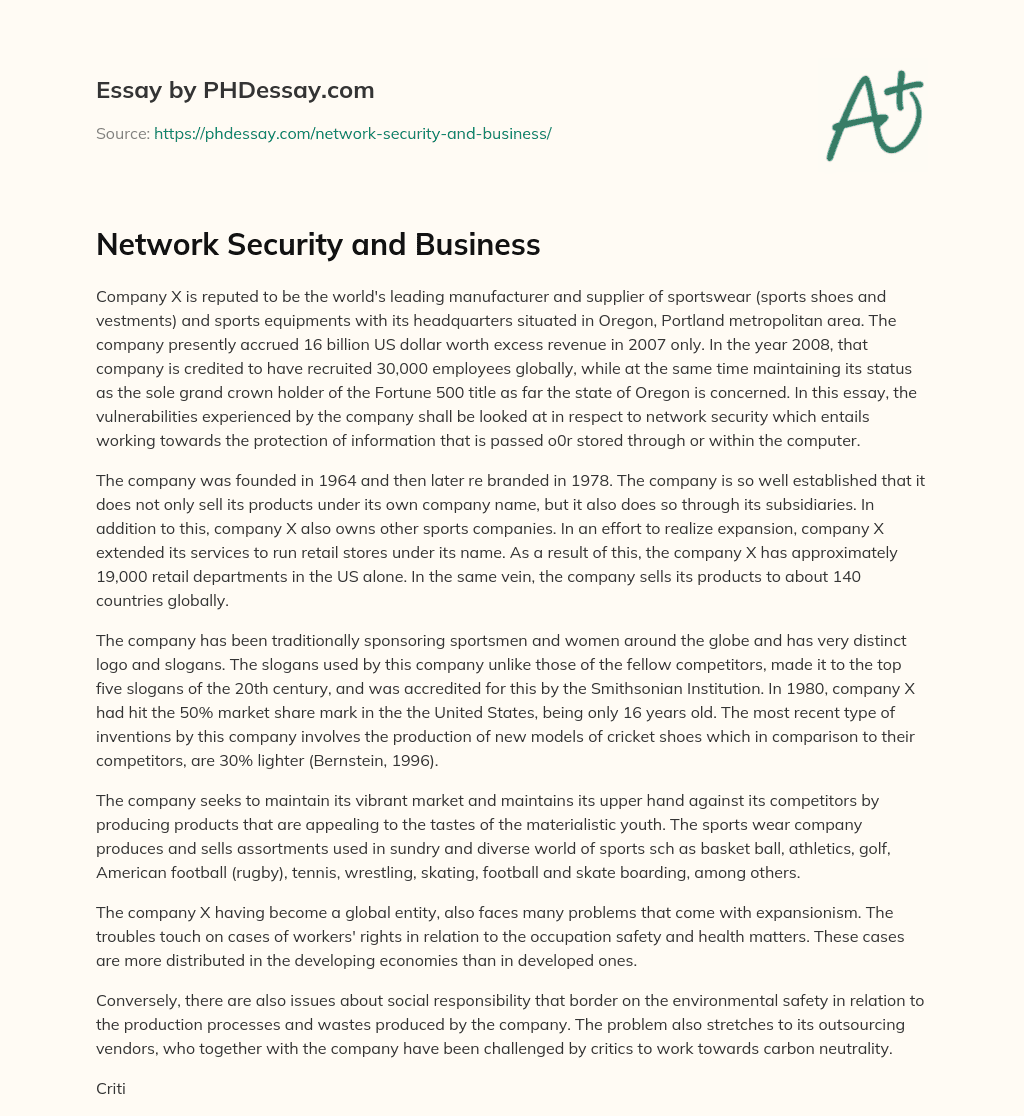 essay about network security