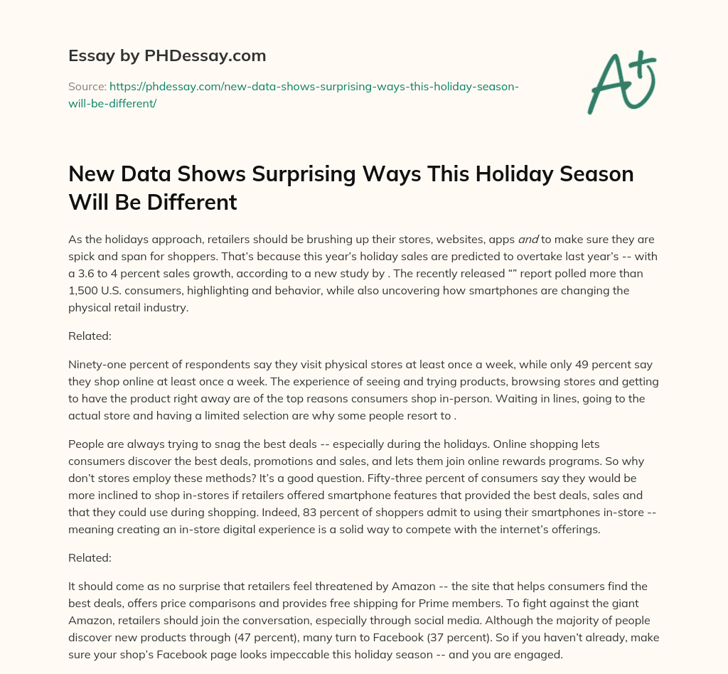 New Data Shows Surprising Ways This Holiday Season Will Be Different essay