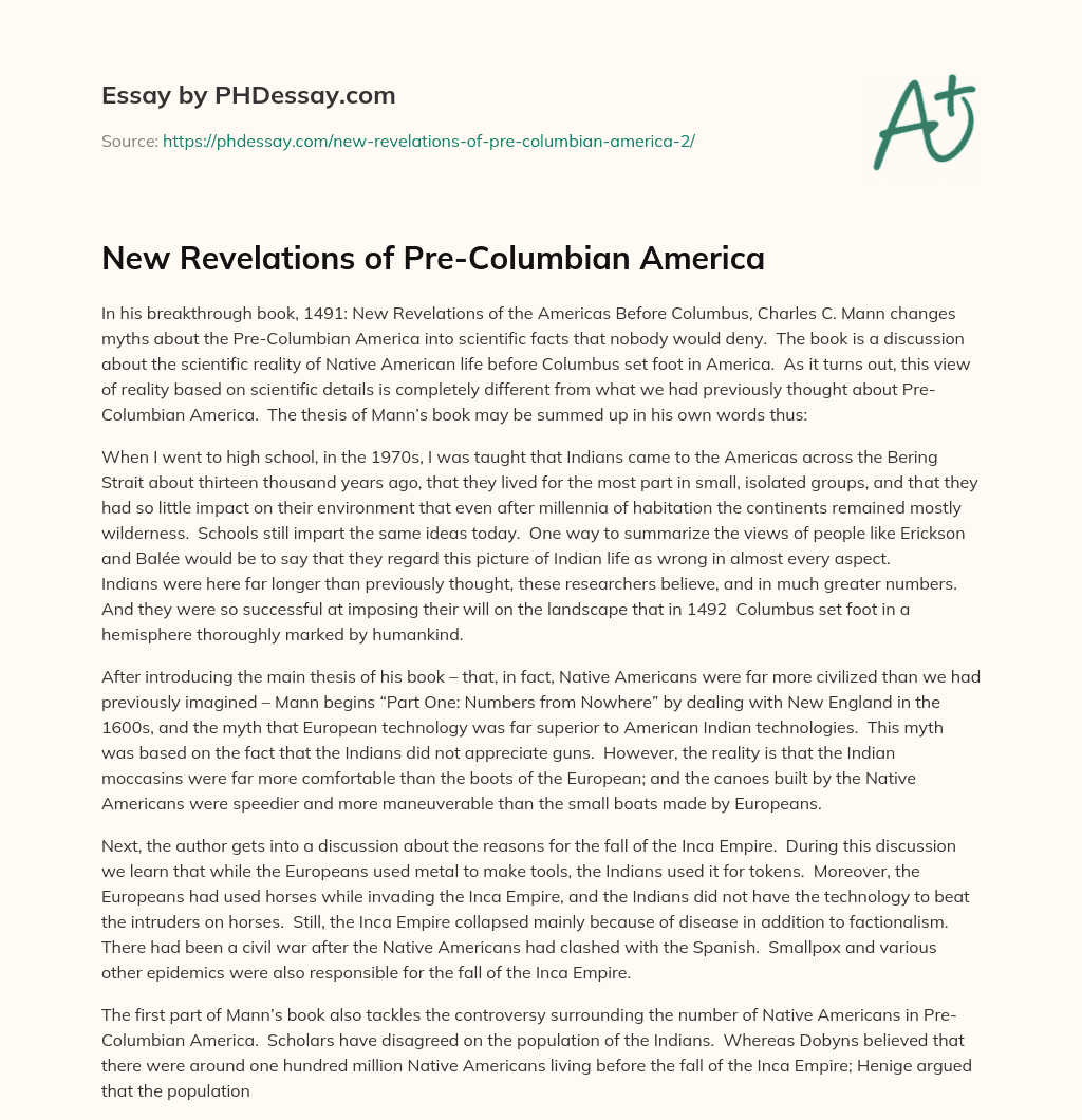 New Revelations of Pre-Columbian America essay