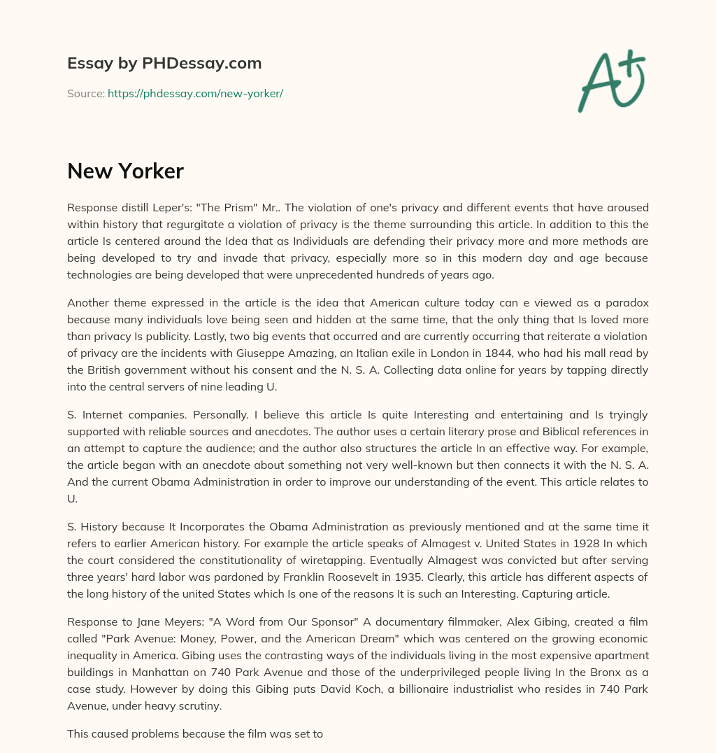 Privacy Invasion and Paradoxical American Culture essay