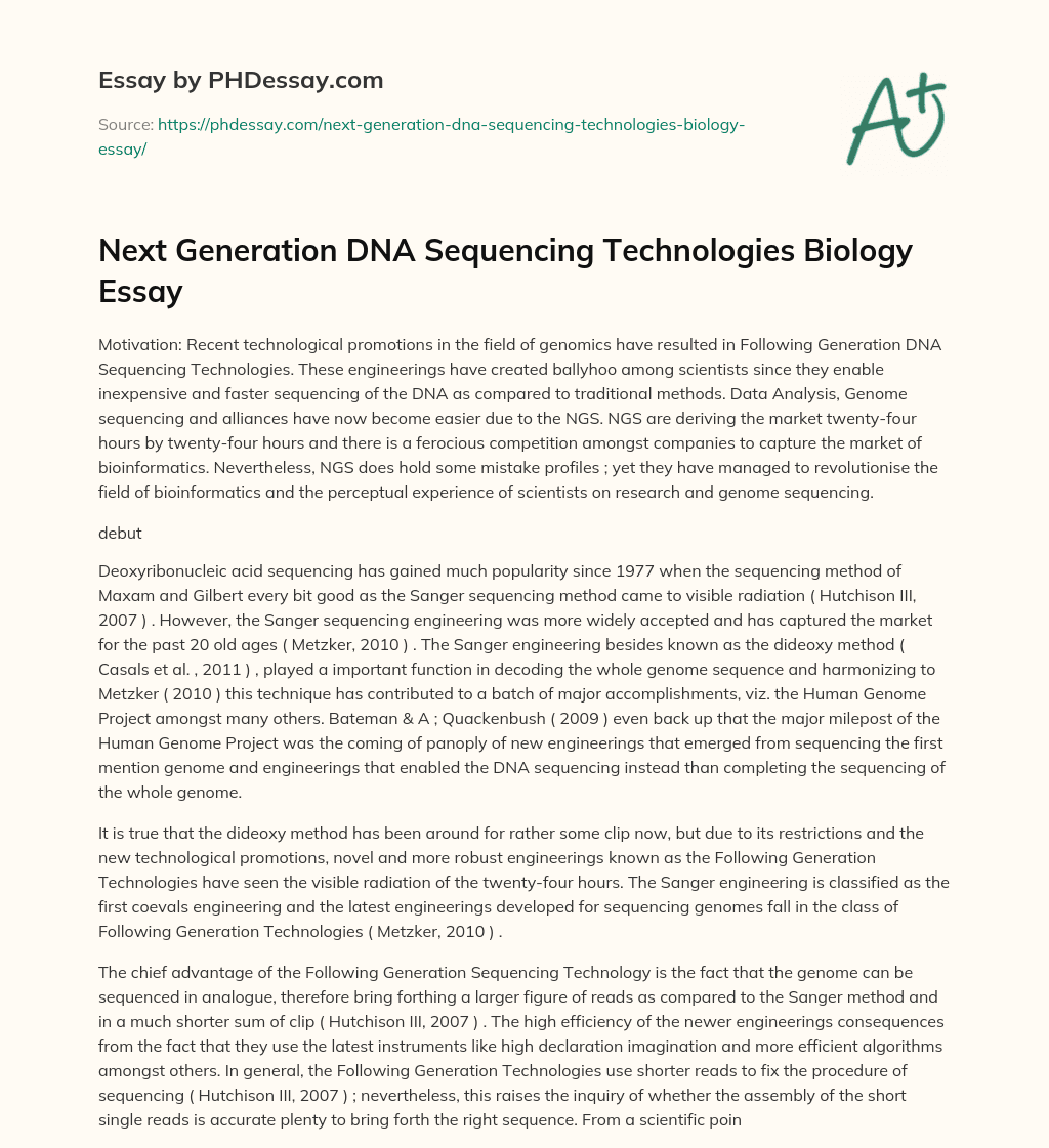 an essay on dna sequencing