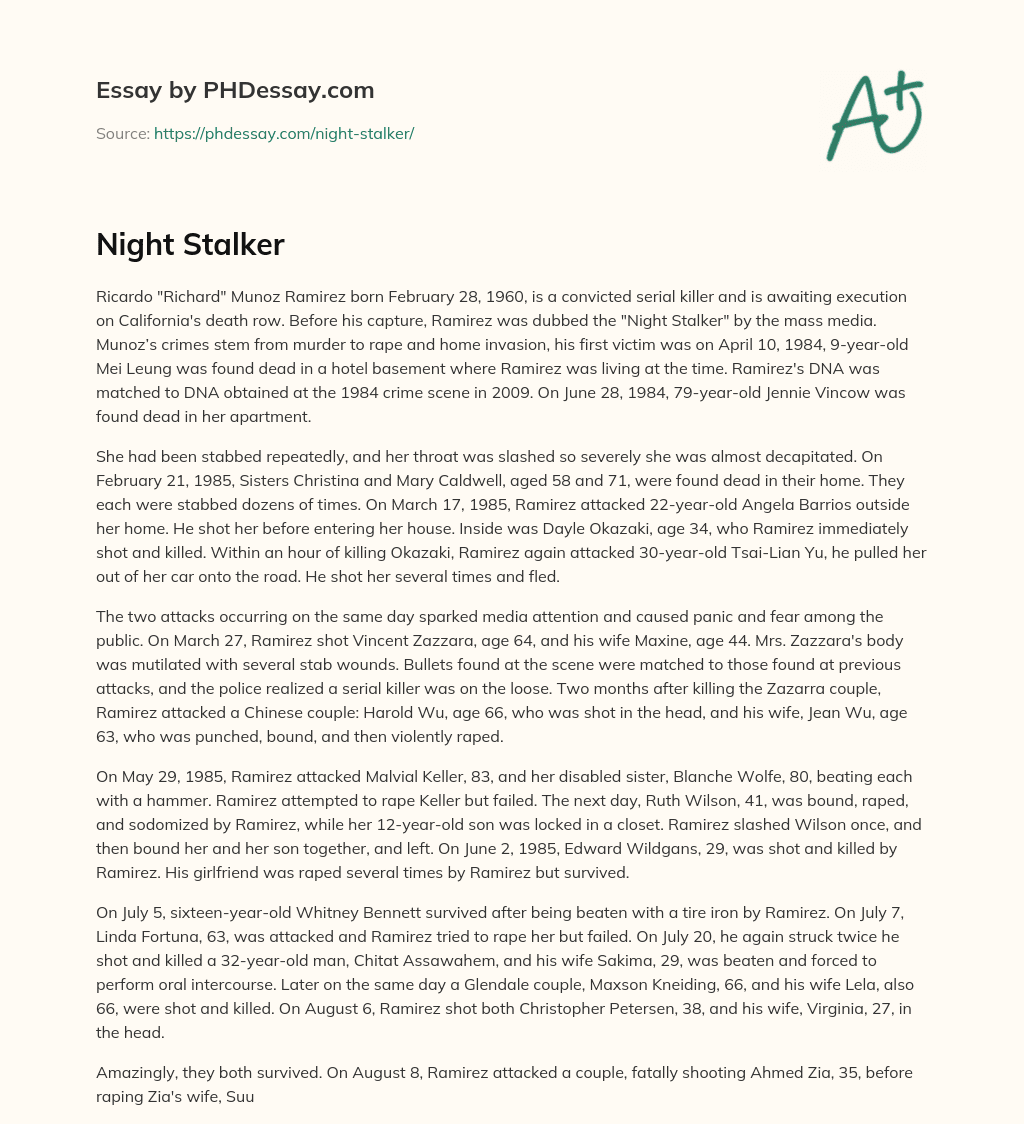 Night Stalker essay