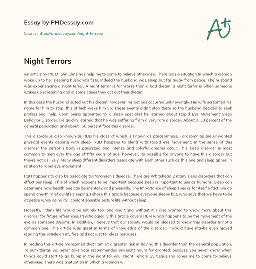 Night Terrors essay