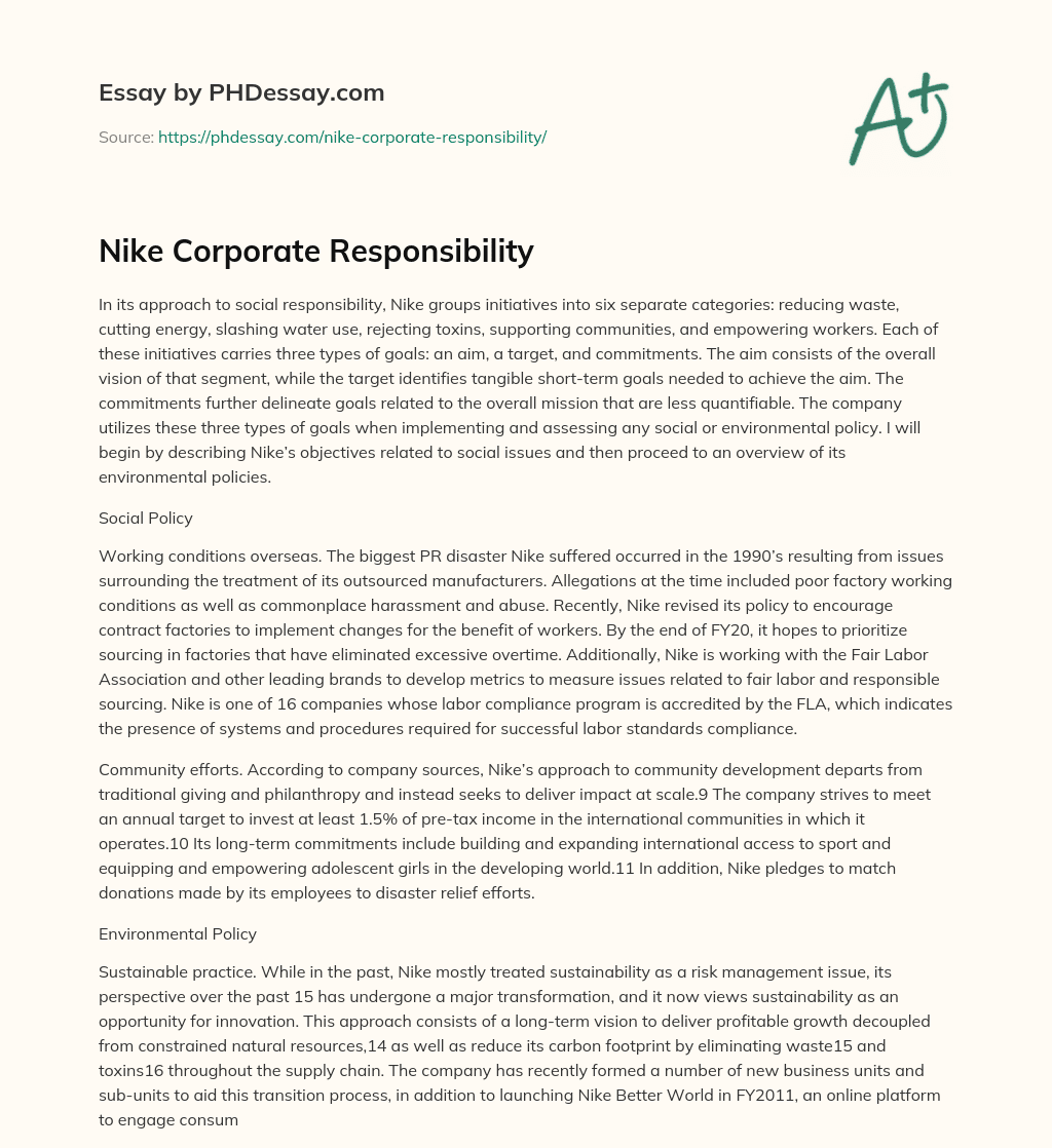 nike csr essay