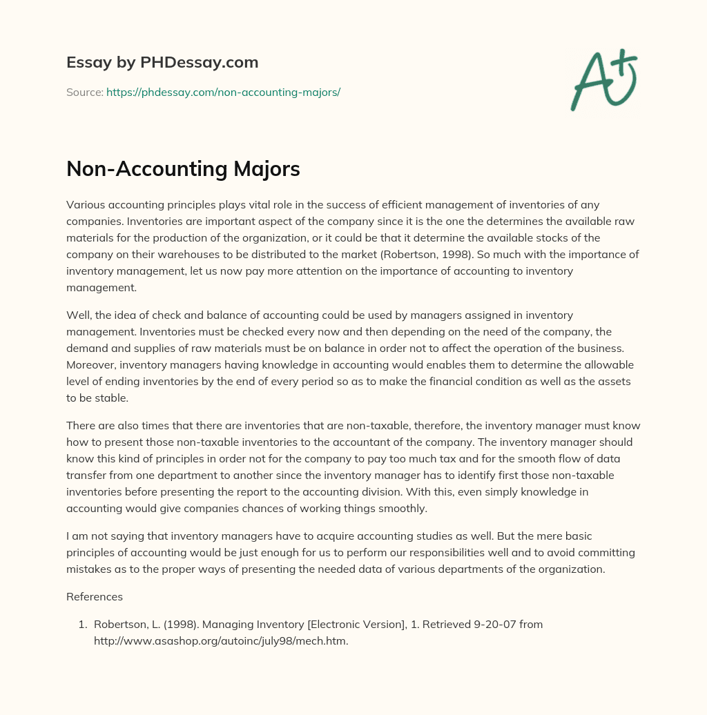 Non-Accounting Majors essay