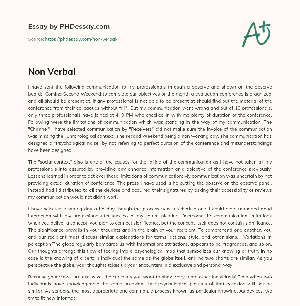 Communication Breakdown: Evaluation Conference Attendance essay