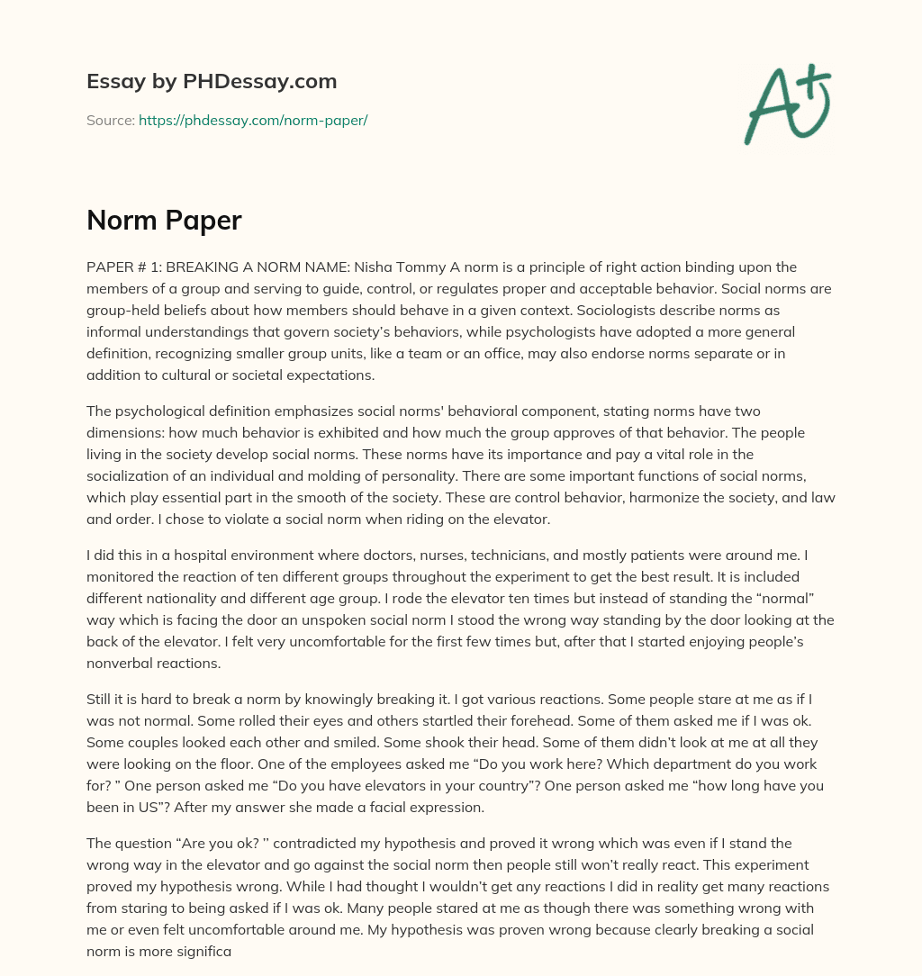 The Importance and Functions of Social Norms in Society essay