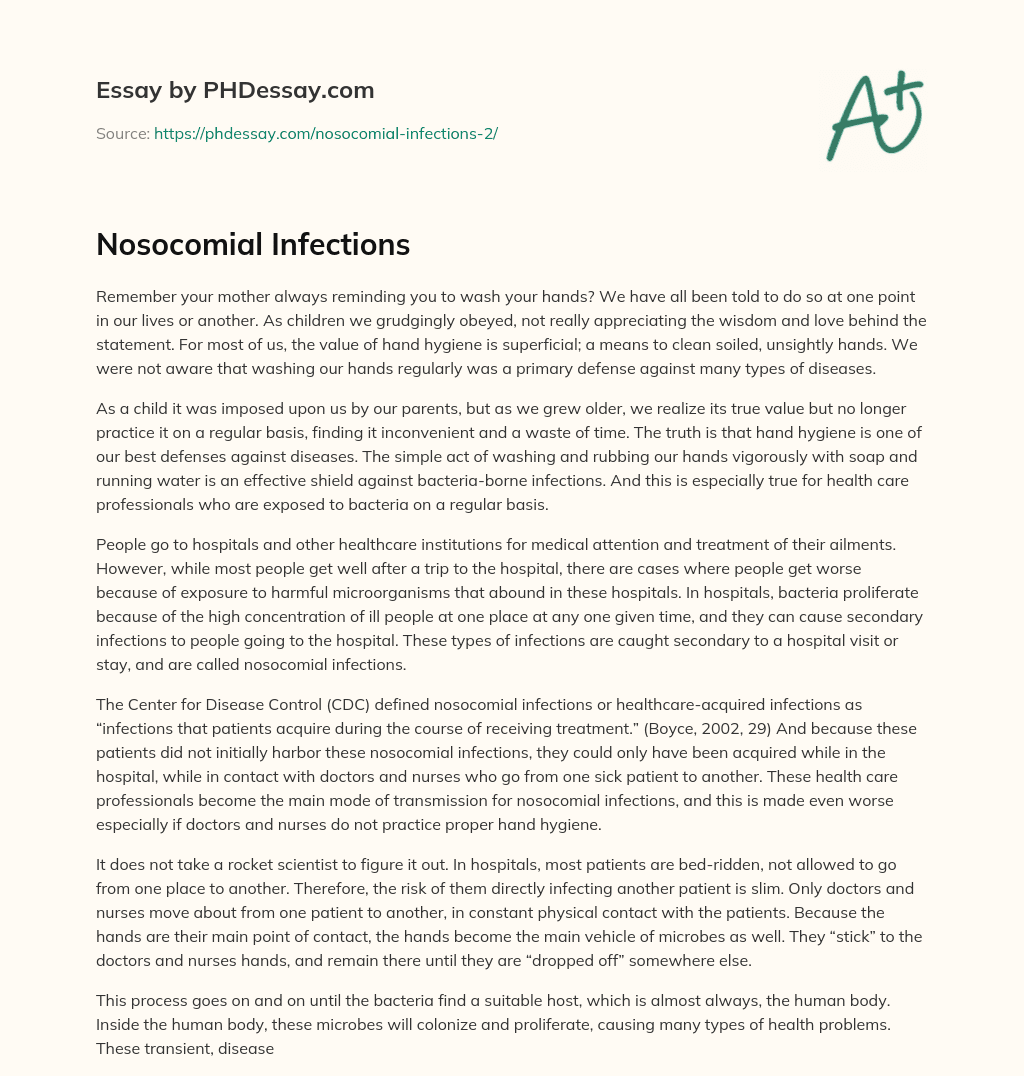 Nosocomial Infections essay
