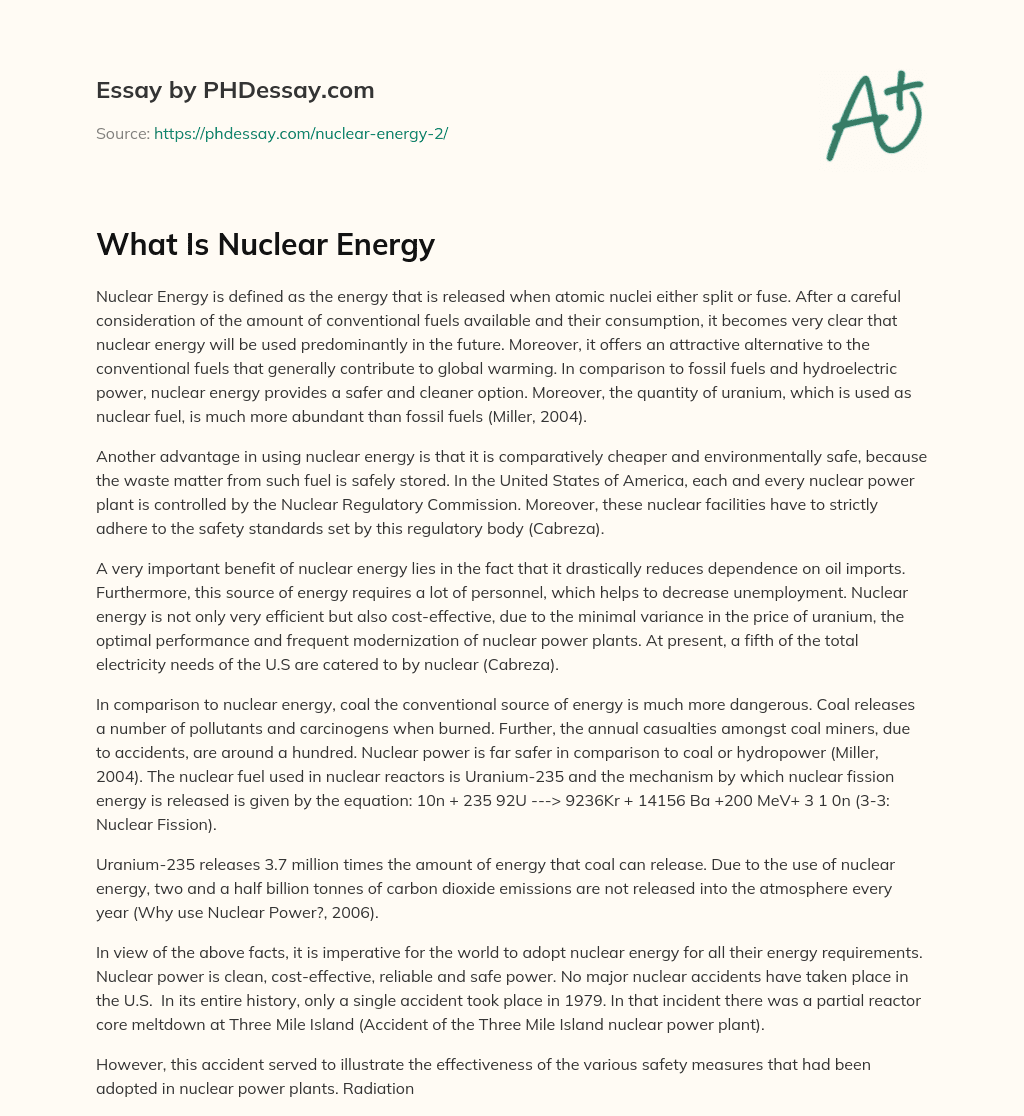 nuclear energy opinion essay