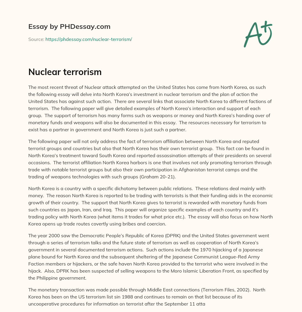 Nuclear terrorism essay
