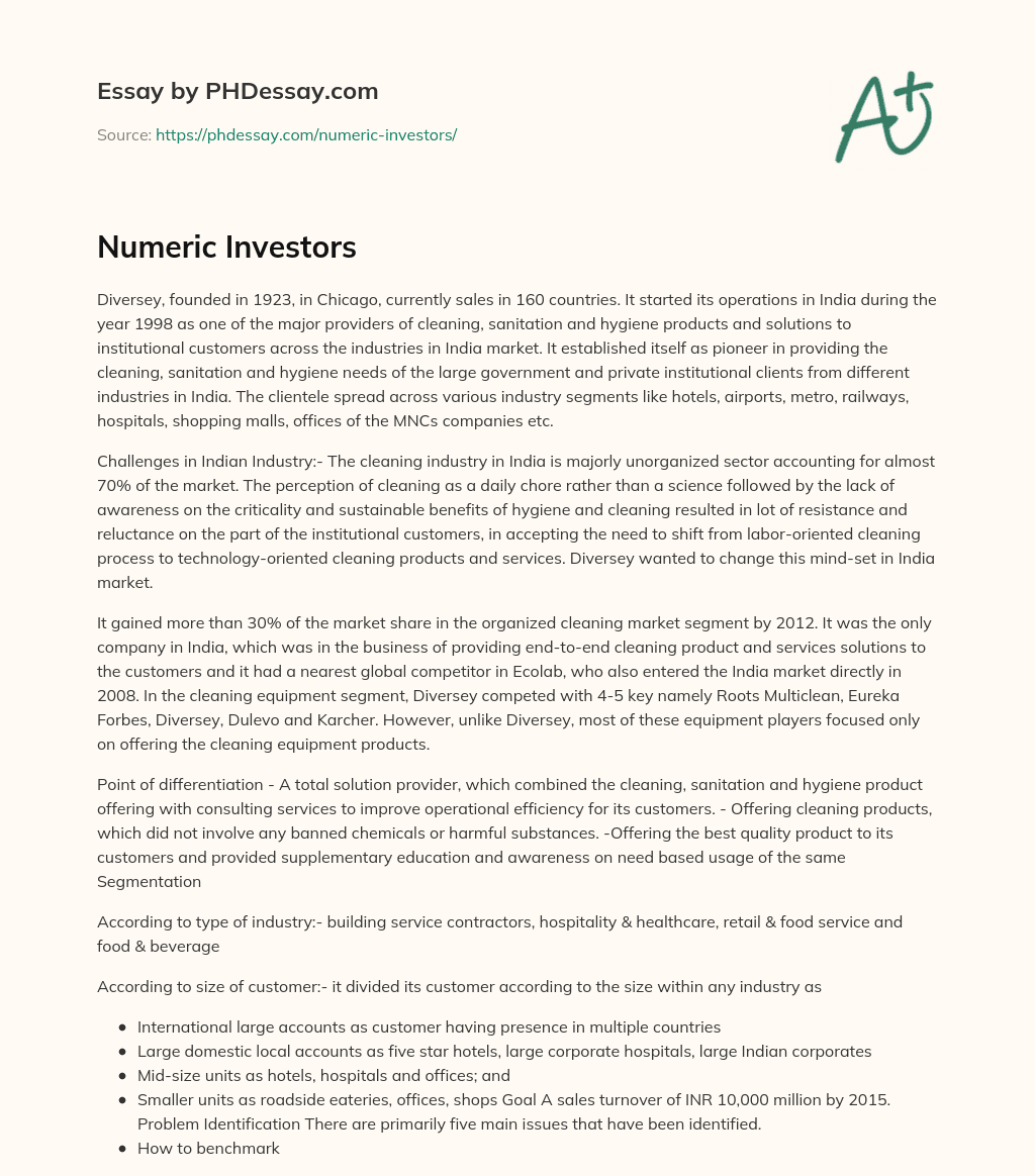Numeric Investors essay