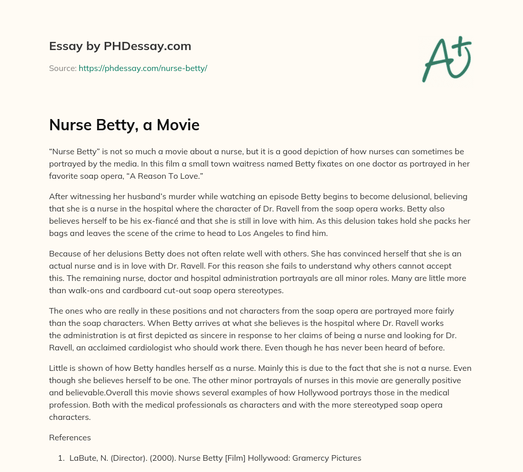 Nurse Betty, a Movie essay