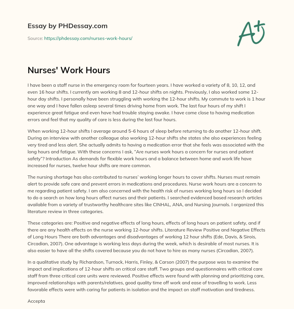 Nurses' Work Hours