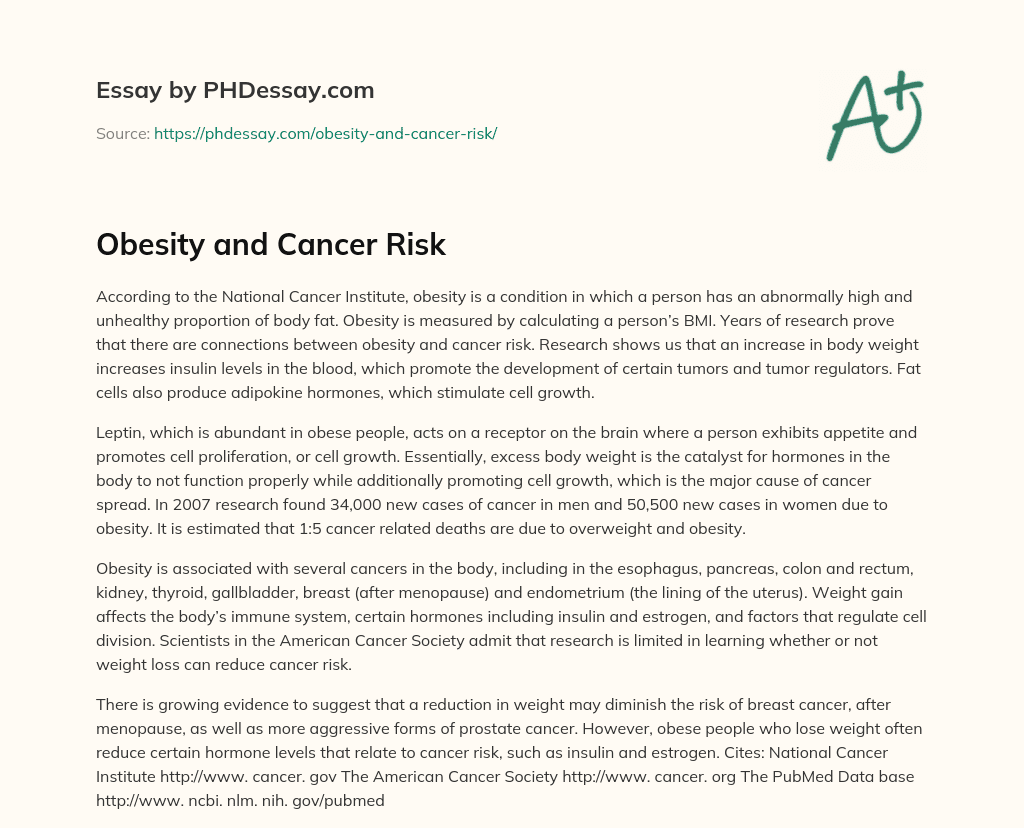 cancer risk essay