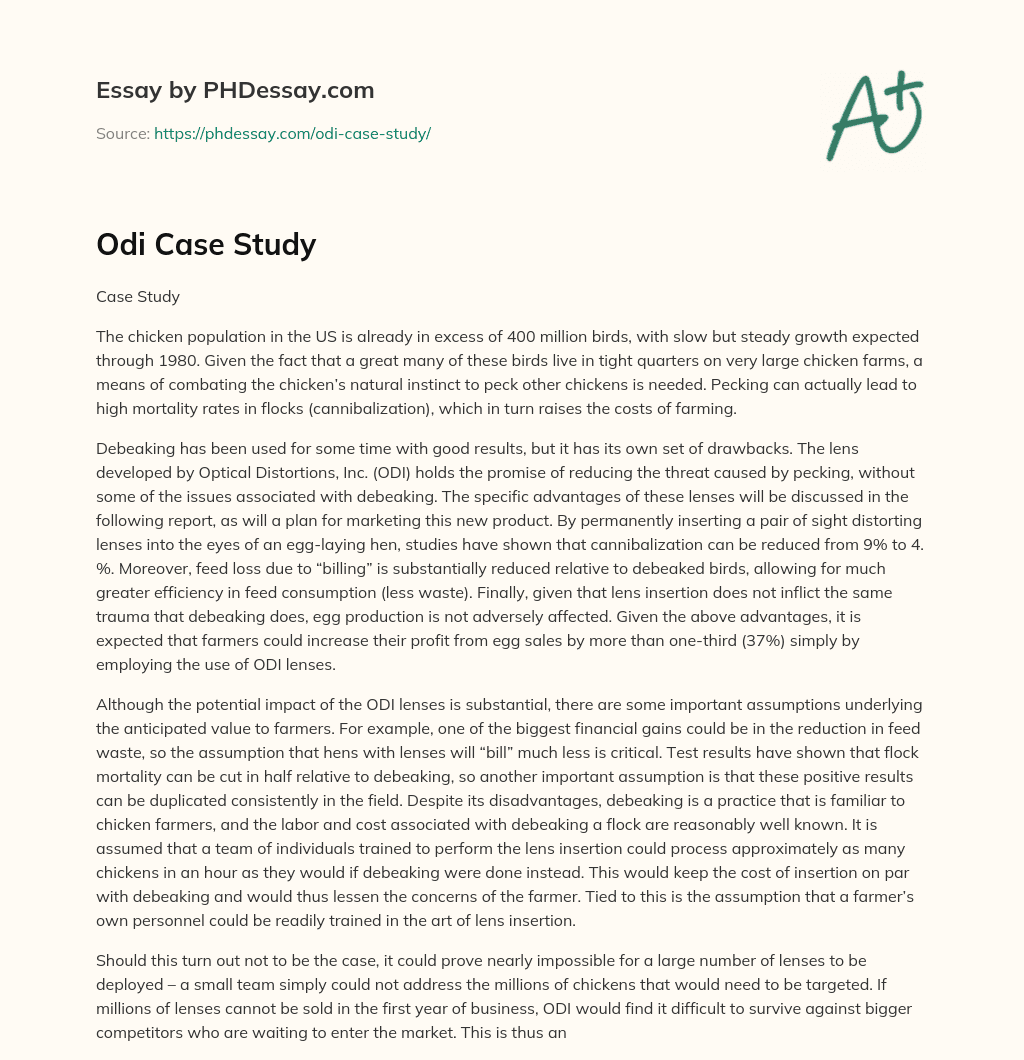 Odi Case Study essay