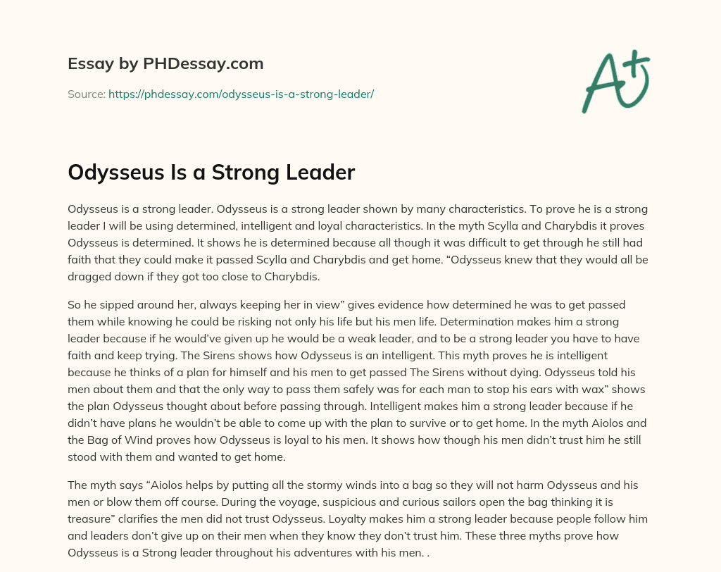 odysseus leadership essay