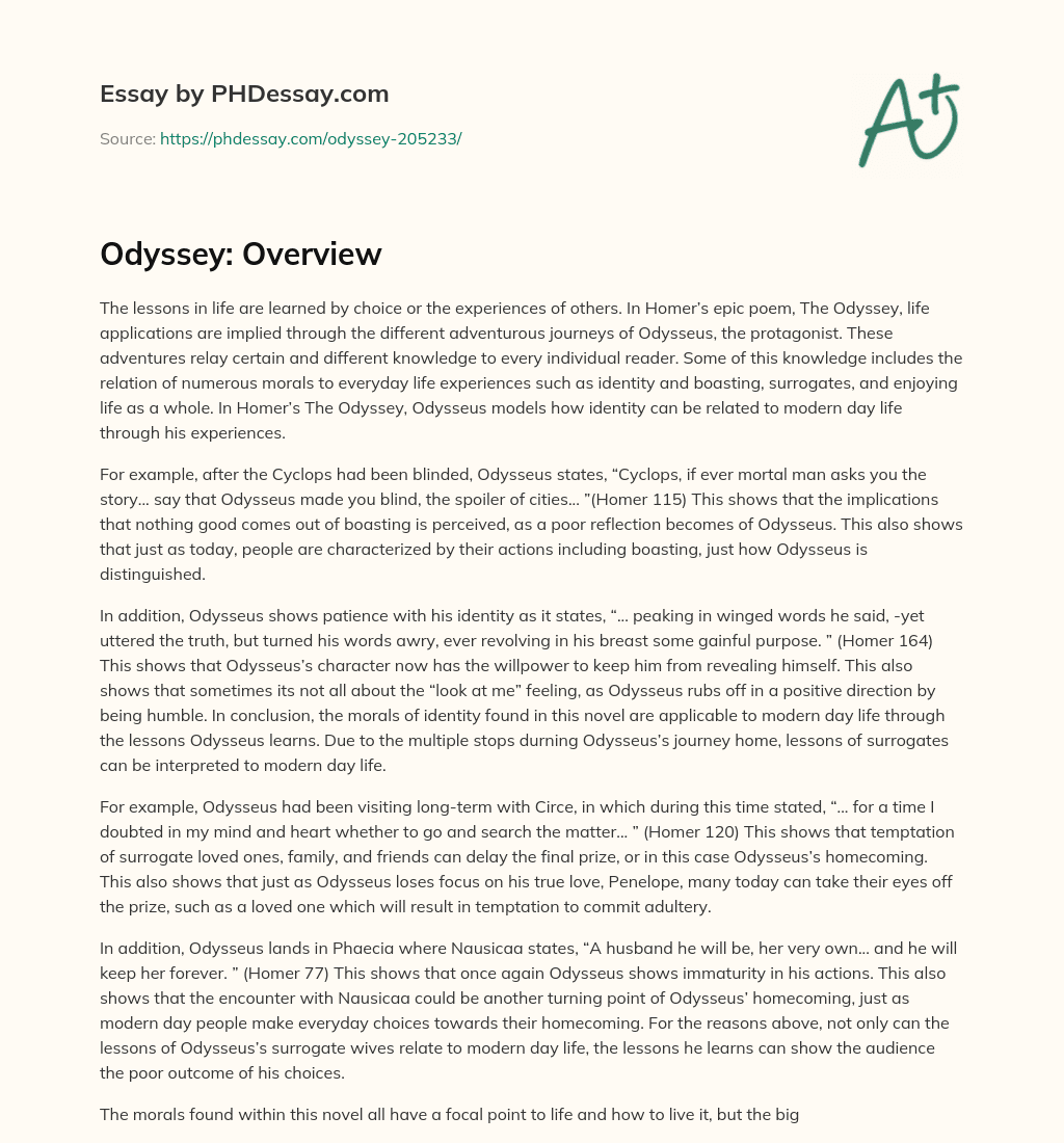 Odyssey: Overview essay